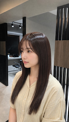 黒髪ロング×ナチュラルレイヤー