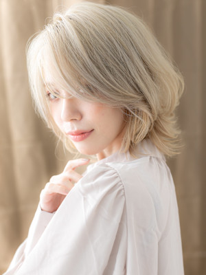 ダブルカラークラゲヘア小顔ハッシュウルフカット10代20代