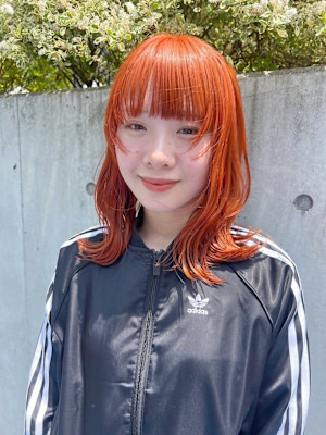 名古屋栄美容室　ハイトーンカラー/ビビットオレンジカラー
