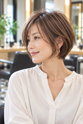 大人ボブ×柔らかニュアンスパーマ30代40代の垢抜けヘア