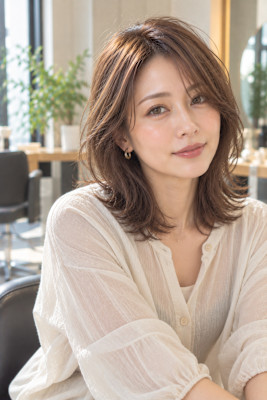 大人女性の艶やか水素カラー