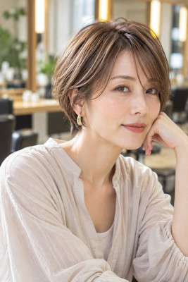 大人女性の柔らかミディアムパーマスタイル