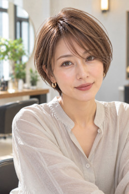 艶と柔らかさを引き出す大人女性の水素カラー美髪ボブ