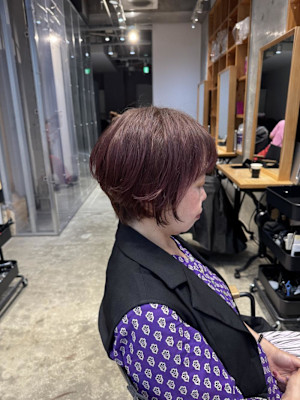 ◇大人可愛い40代50代60代ショートボブショート白髪ぼかし