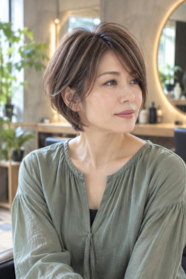 艶髪を叶える大人女性の水素カラー