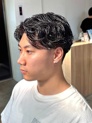 大人刈り上げニュアンスパーマ