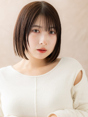 艶髪酸熱トリートメントハッシュカット前下がりボブ20代30代
