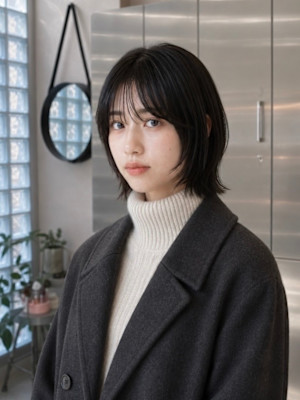 顔まわりレイヤーウルフ