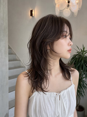 顔まわりロングレイヤー