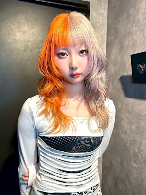 セクションカラー　デザインカラー　ケアブリーチカラー
