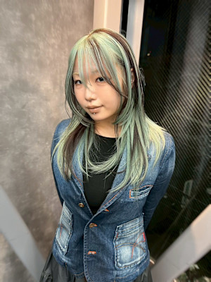 セクションカラー　デザインカラー　ケアブリーチカラー