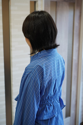 大人かわいい外はねくびれボブ