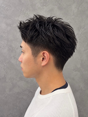 躍動感☆爽やかフェードで束感メンズショート