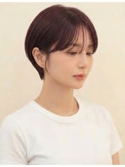 大人可愛いコンパクトショート×ピンクブラウン