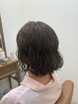 縮毛矯正毛にふんわりデジタルパーマ