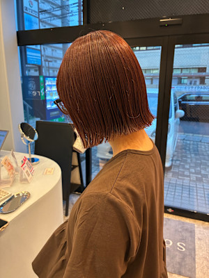秋色ピンクベージュ 透明感カラー 城南区別府美容室