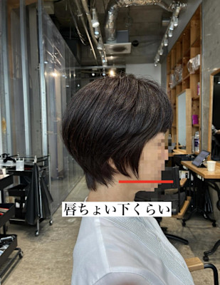 ◇大人40代50代60代ショートボブ丸みショート白髪ぼかし