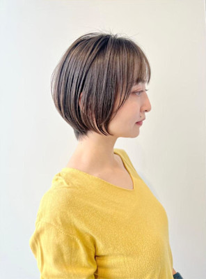 ◇大人可愛い40代50代60代ボブショート白髪ぼかし　元重