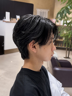 【藤枝】黒髪センターパート×ナチュラルマッシュ