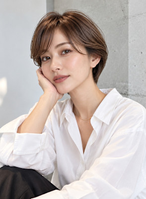 【藤枝】大人可愛い丸みショート×ショートボブ