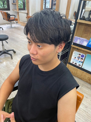 メンズカット爽やか刈り上げツーブロナチュラルメンズヘア