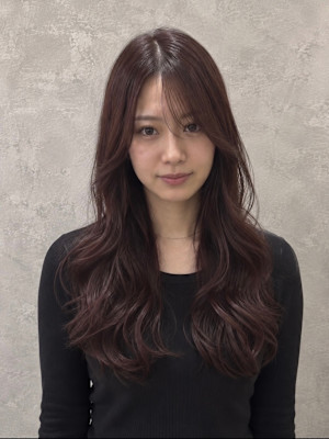 艶めくショコラブラウン×韓国風レイヤーロング