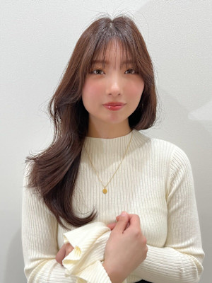レイヤーカット　韓国風　髪質改善