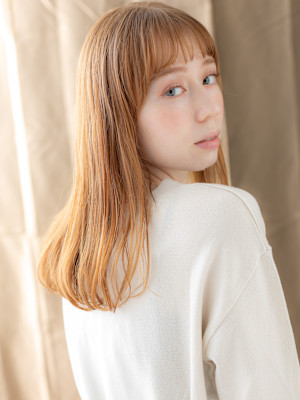 透明感ハイトーンカラークロスパーマ艶感ストレート10代20代