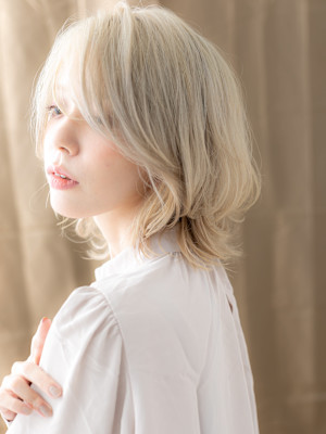 ダブルカラー小顔ハッシュウルフカットマレットヘア10代20代