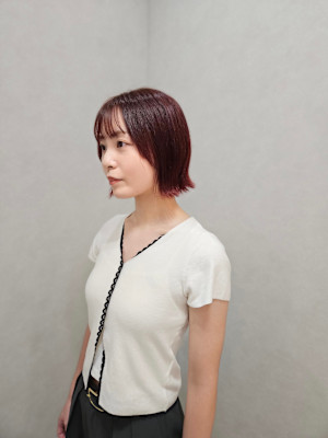 クセ毛でも◎小顔見えする外ハネボブ×ボルドブラウン