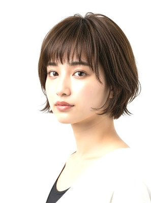 軽やかな束感のナチュラルショートボブ
