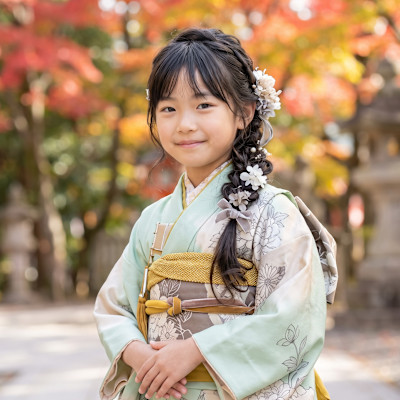 【七五三】7歳着物に♪今どきルーズ編みおろし