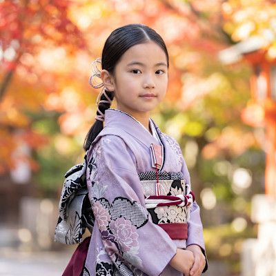 【七五三】7歳着物に♪大人っぽタイト紐アレンジ
