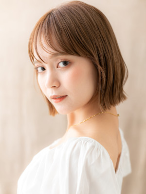 プレトワカラー小顔切りっぱなしくびれボブウルフ20代30代