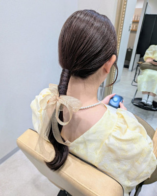 タイトポニーアレンジ