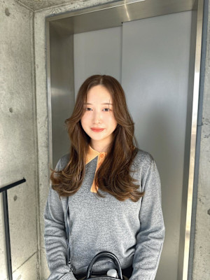 韓国風ミントベージュレイヤー