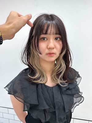 名古屋美容室 インナーカラーベージュ/ウルフカット/レイヤー