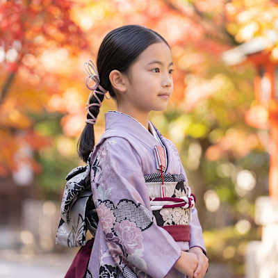 【七五三】7歳着物に♪大人っぽタイト紐アレンジ