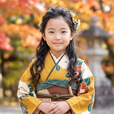 【七五三】7歳着物に♪上品ハーフアップ＆波ウェーブ