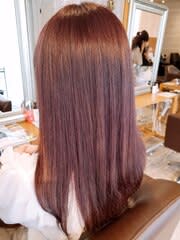 艶やかピンクブラウンストレートロング