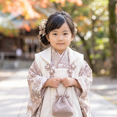 【七五三】3歳♪今っぽルーズシニヨン＆くすみ系被布