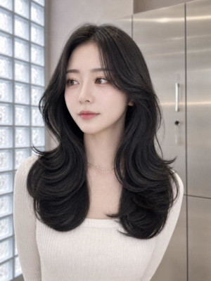 韓国風ダークロングレイヤー