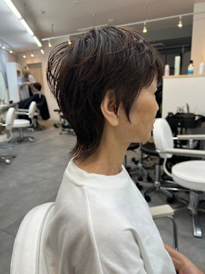 ◇大人可愛い40代50代60代ショートボブショート白髪ぼかし