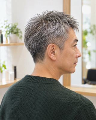 白髪に馴染む大人の軽やかショート