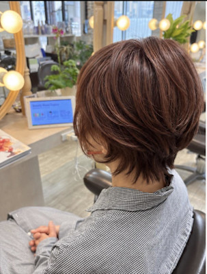 30代40代50代大人可愛い★小顔丸みショートウルフカット