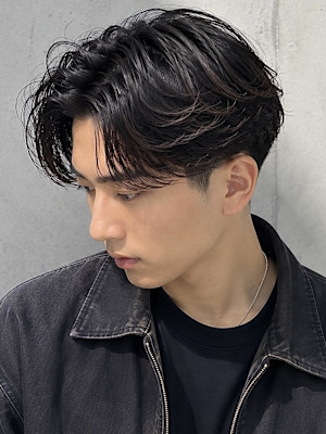 銀座メンズヘアダウンバングスペインカールツイストスパイラル