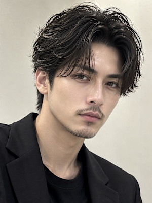 銀座メンズヘアダウンバングスペインカールツイストスパイラル