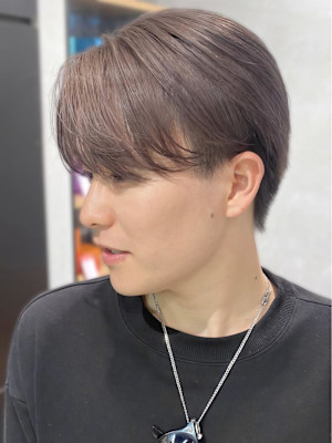 銀座メンズデザインカラーダブルカラーベージュニュアンスウルフ