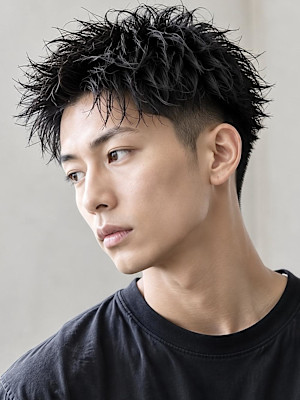 銀座メンズヘアダウンバングスペインカールツイストスパイラル