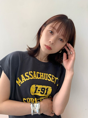 シースルーバングくびれレイヤー韓国レイヤー